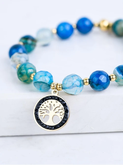 Bransoletka drzewko, Agat, złoty S108811Z00