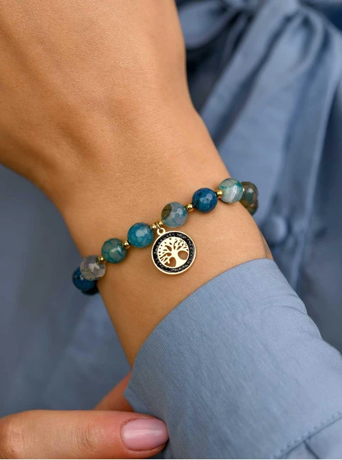 Bransoletka drzewko, Agat, złoty S108811Z00