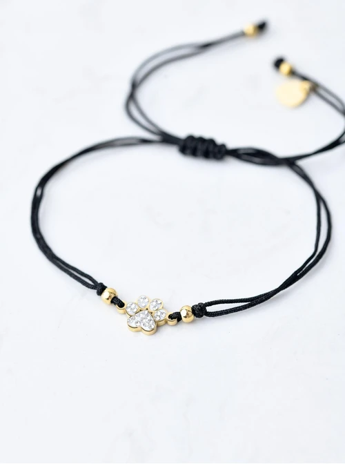 Bransoletka łapka z kryształkami, czarny, złoty S106560Z01