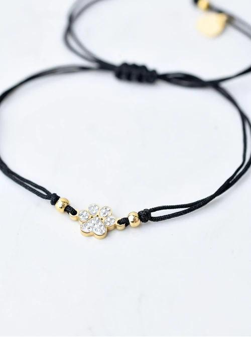 Bransoletka łapka z kryształkami, czarny, złoty S106560Z01