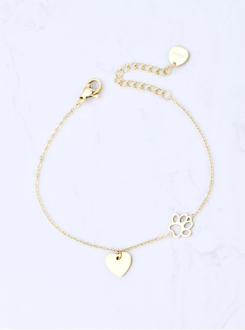 Bransoletka serce, łapka, złoty S107780Z00