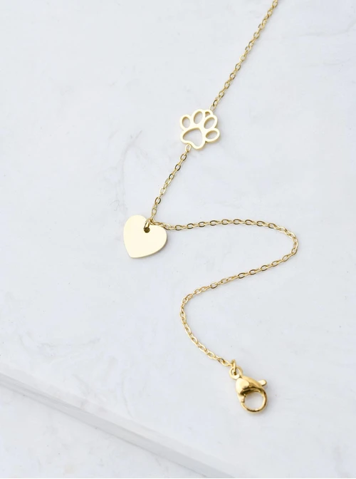 Bransoletka serce, łapka, złoty S107780Z00