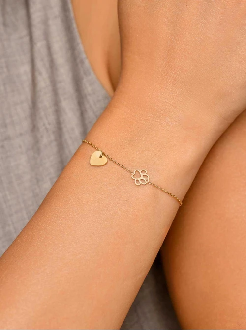 Bransoletka serce, łapka, złoty S107780Z00