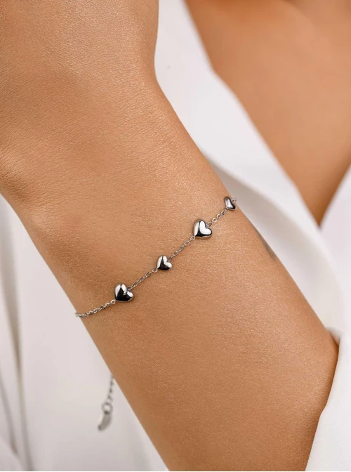 Bransoletka serduszka, srebrny S106234S00