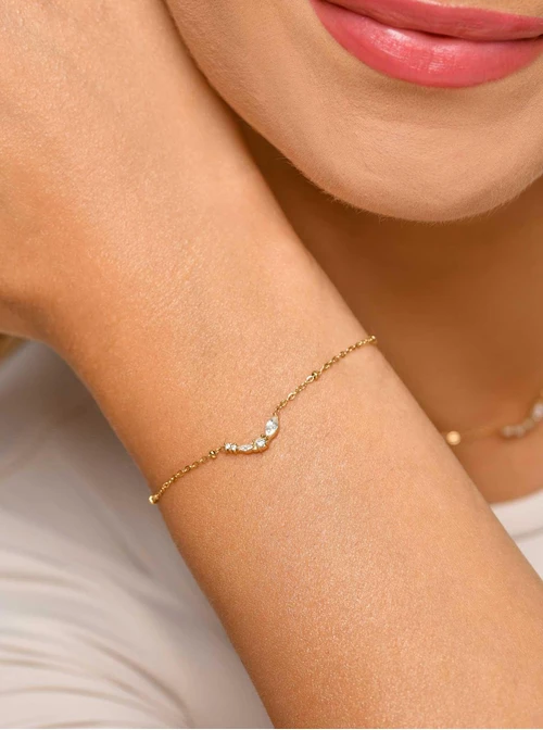 Bransoletka z kryształkami, złoty S107278Z00