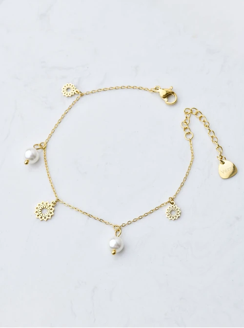 [Zestaw] Naszyjnik Rozeta Vezzi, perełki, złoty S307838Z00