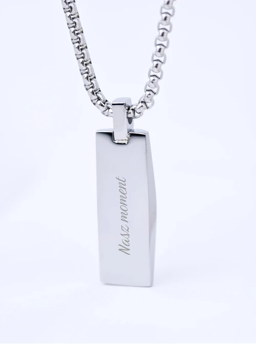 Naszyjnik męski, nieśmiertelnik, srebrny S307615S00