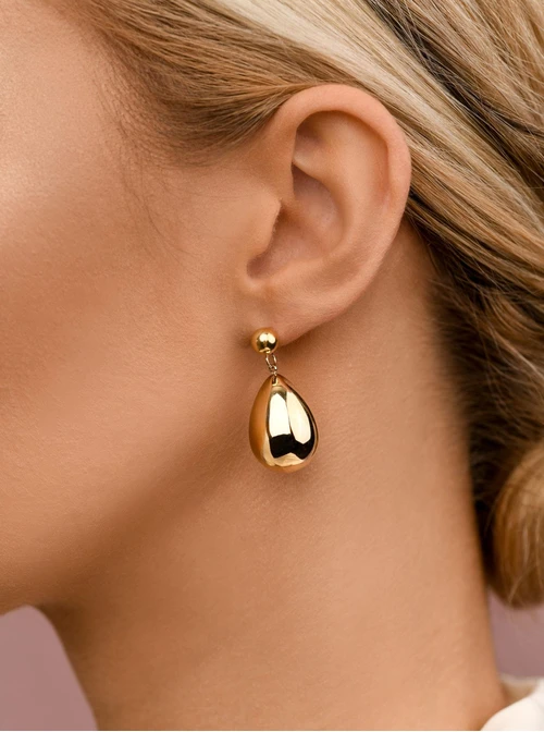 Kolczyki dmuchane, krople, złoty S207631Z00