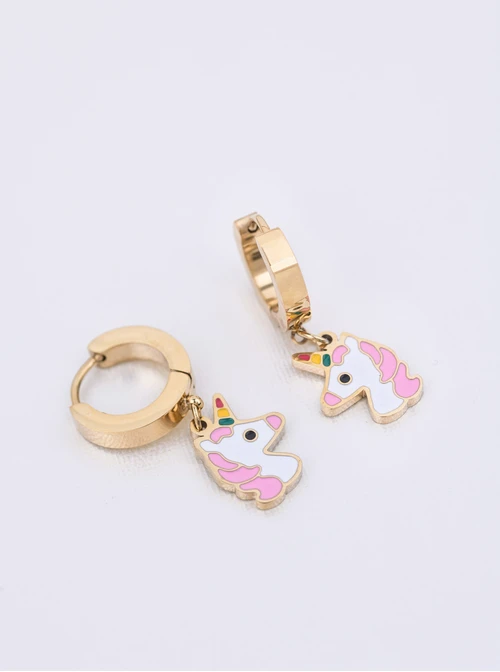 Kolczyki jednorożce, stal pozłacana S207716Z00