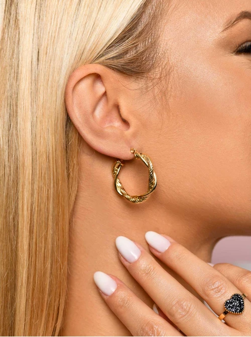 Kolczyki koła skręcane, złoty S207436Z00