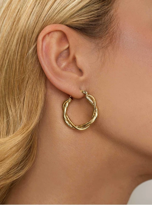 Kolczyki koła skręcane, złoty S207436Z00