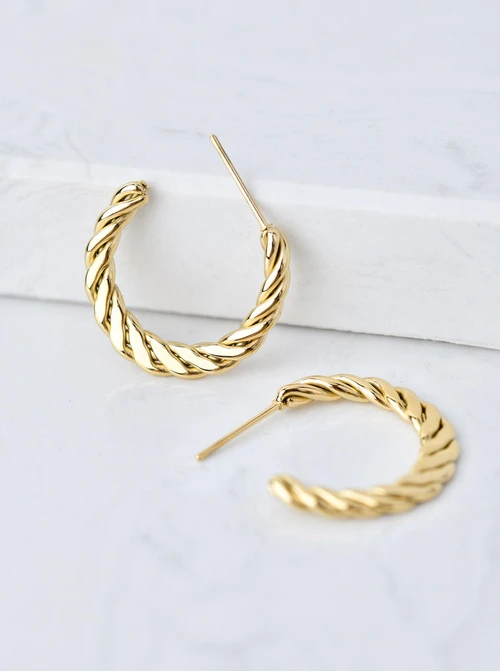 Kolczyki koła skręcone, złoty S207464Z00