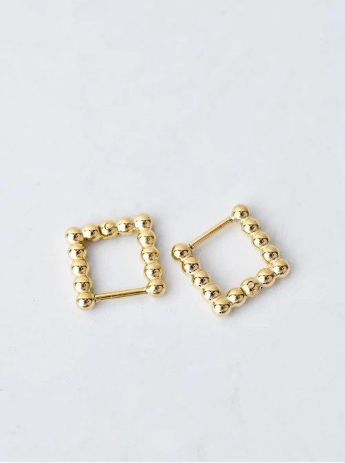 Kolczyki kwadraty, złoty S207397Z00