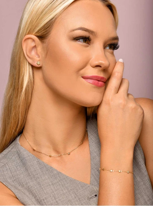 Kolczyki kwiatuszki, złoty S205957Z00