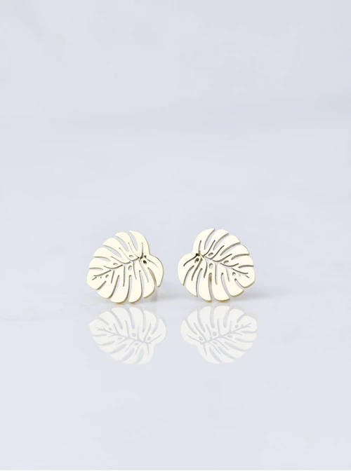 Kolczyki liść monstery, złoty S207840Z00