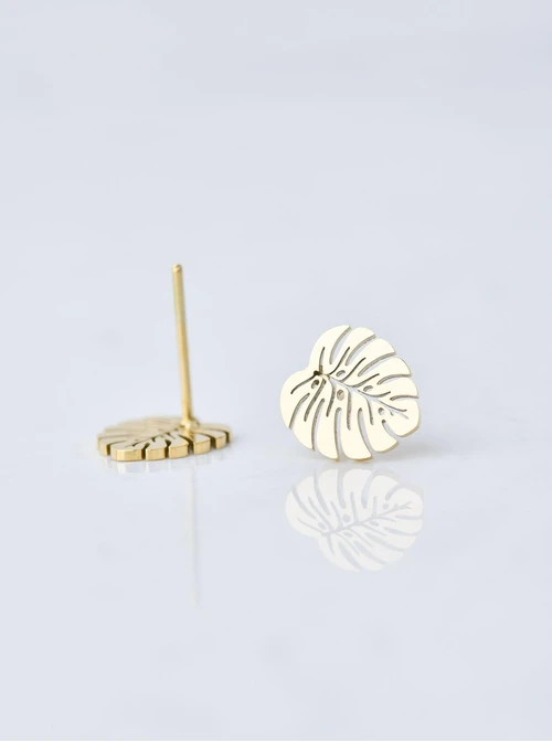 Kolczyki liść monstery, złoty S207840Z00