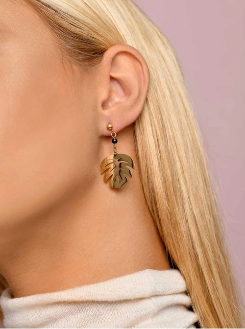 Kolczyki monstera, złoty S207637Z00