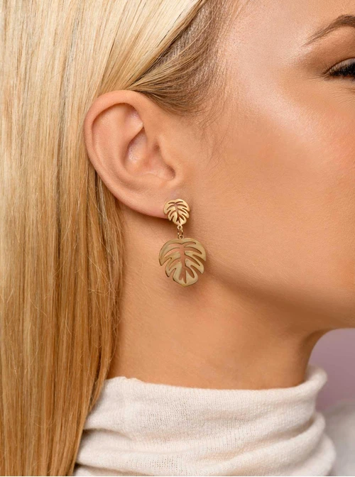 Kolczyki monstery, złoty S207634Z00