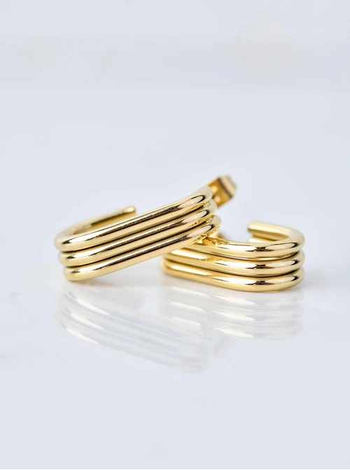 Kolczyki owalne potrójne, złoty S207440Z00