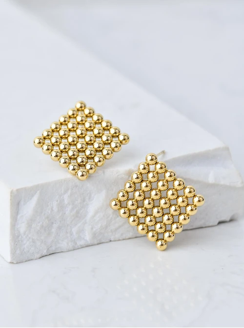 Kolczyki romby, złoty S207394Z00