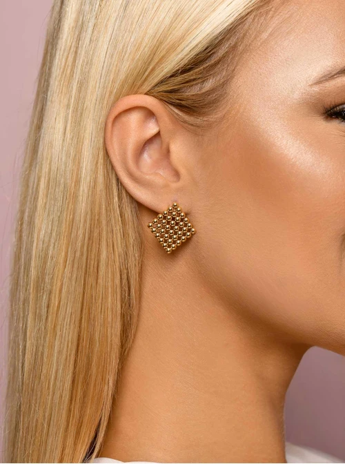 Kolczyki romby, złoty S207394Z00