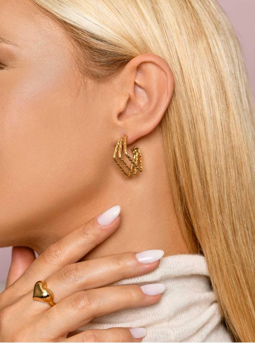 Kolczyki romby, złoty S207438Z00