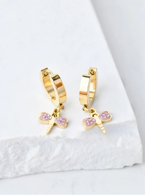 Kolczyki ważki z kryształkami, złoty S207714Z00