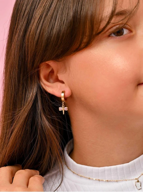 Kolczyki ważki z kryształkami, złoty S207714Z00