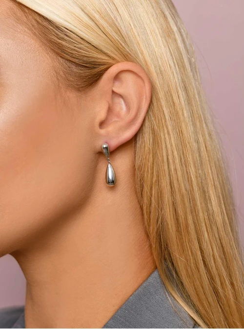 Kolczyki wiszące kropelki, srebrny S206585S00