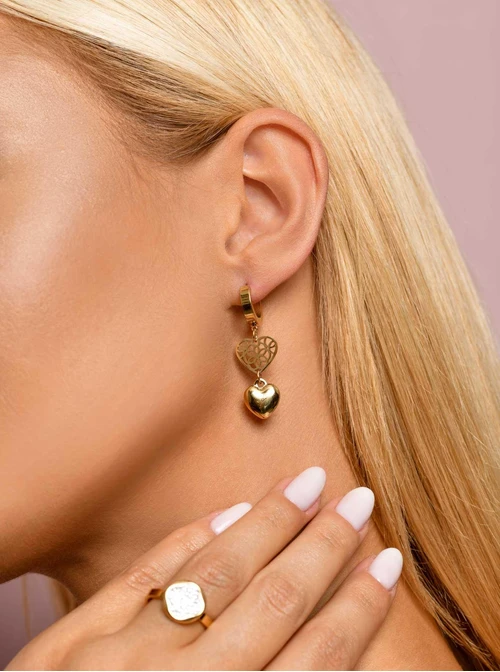 Kolczyki wiszące serduszka, złoty S207652Z00