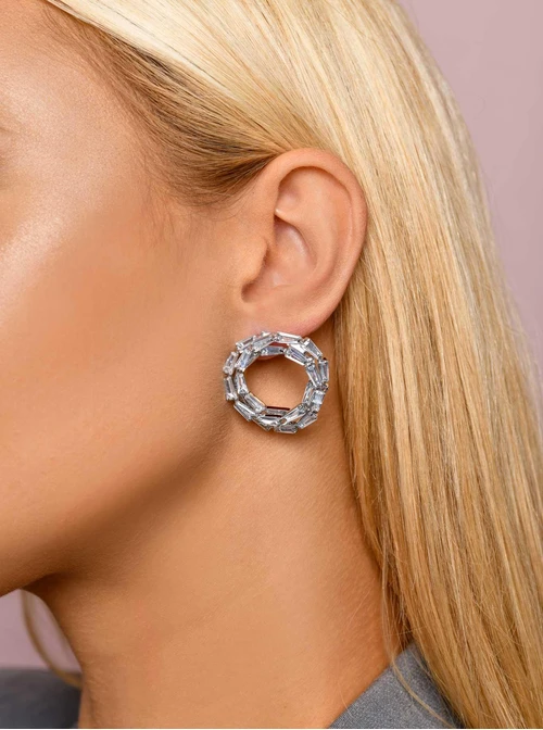 Kolczyki wieczorowe kryształki, srebrny B207312P00