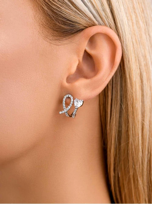 Kolczyki wieczorowe kryształki, srebrny B207332P00