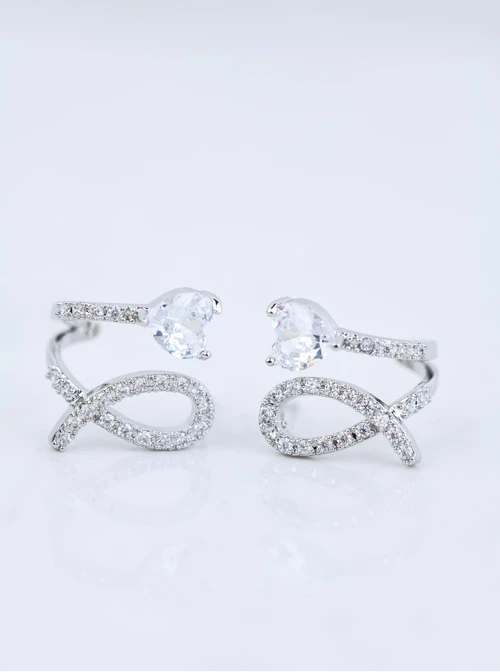 Kolczyki wieczorowe kryształki, srebrny B207332P00