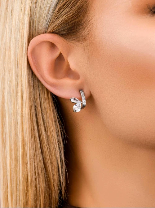 Kolczyki wieczorowe kryształki, srebrny B207334P00