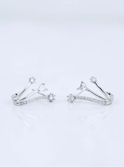 Kolczyki wieczorowe kryształki, srebrny B207376P00