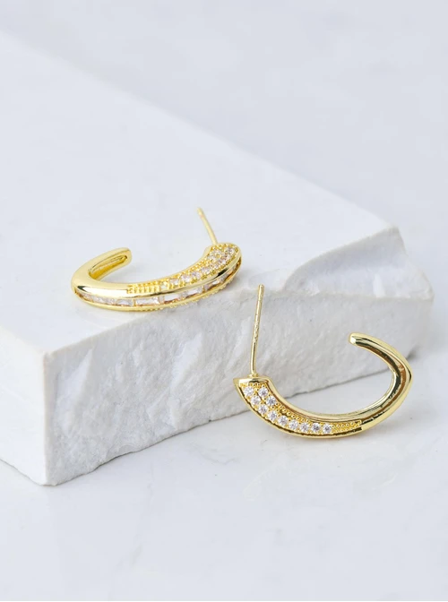 Kolczyki wieczorowe kryształki, złoty B207303P00