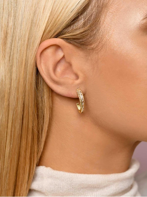 Kolczyki wieczorowe kryształki, złoty B207303P00