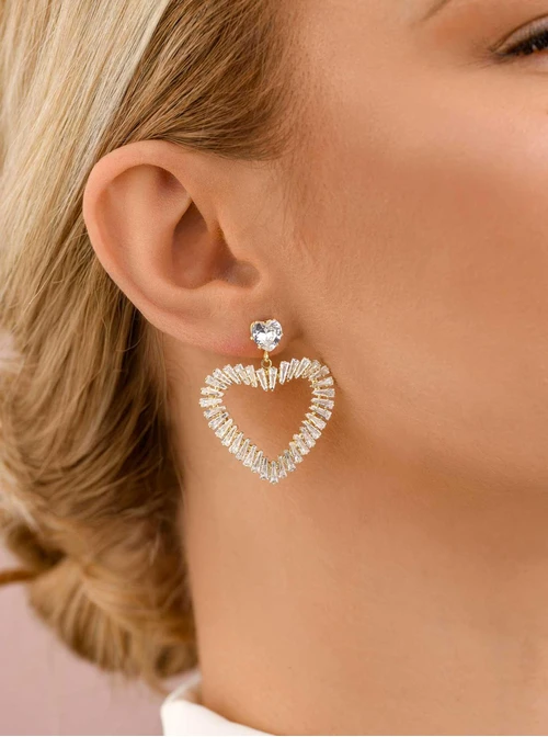 Kolczyki wieczorowe kryształki, złoty B207315P00