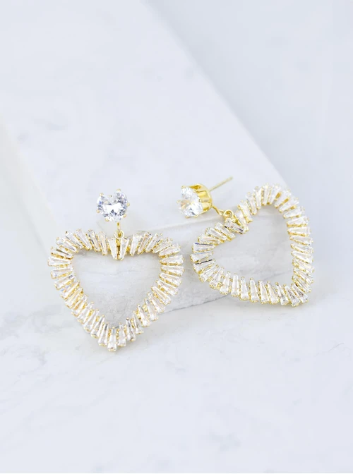 Kolczyki wieczorowe kryształki, złoty B207315P00