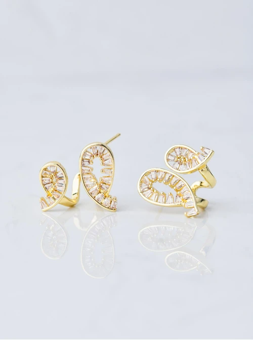 Kolczyki wieczorowe kryształki, złoty B207325P00