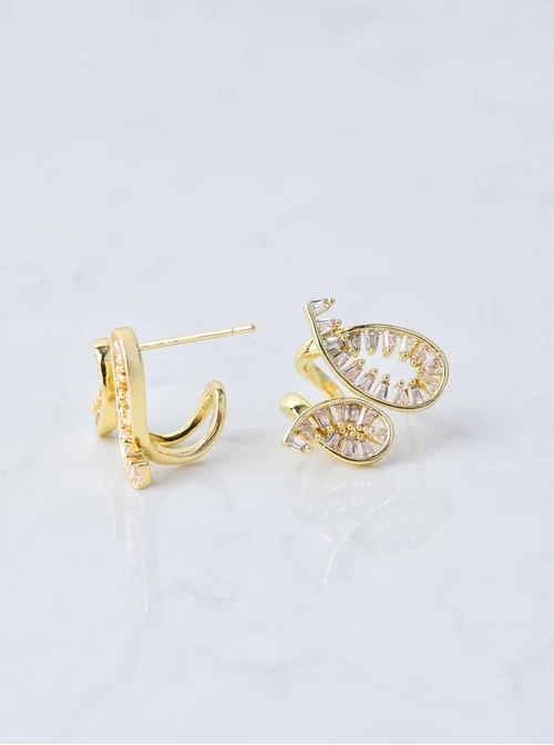 Kolczyki wieczorowe kryształki, złoty B207325P00