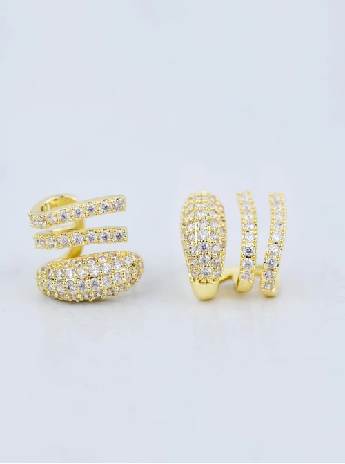 Kolczyki wieczorowe kryształki, złoty B207327P00