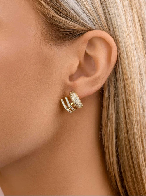 Kolczyki wieczorowe kryształki, złoty B207327P00