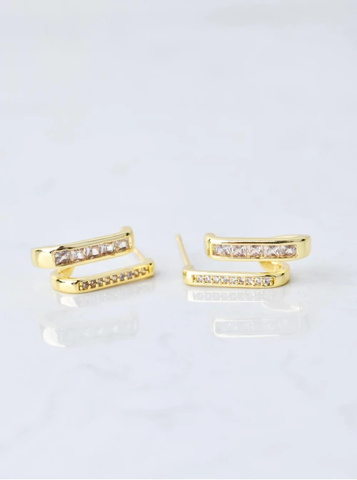 Kolczyki wieczorowe kryształki, złoty B207329P00