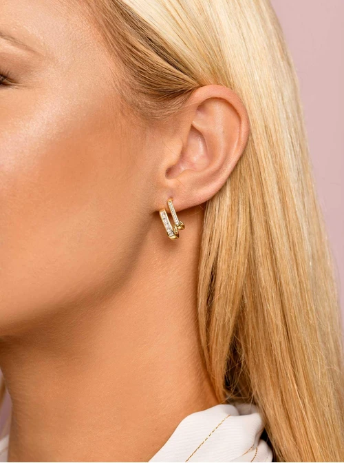 Kolczyki wieczorowe kryształki, złoty B207329P00