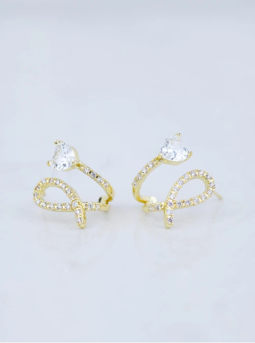 Kolczyki wieczorowe kryształki, złoty B207331P00