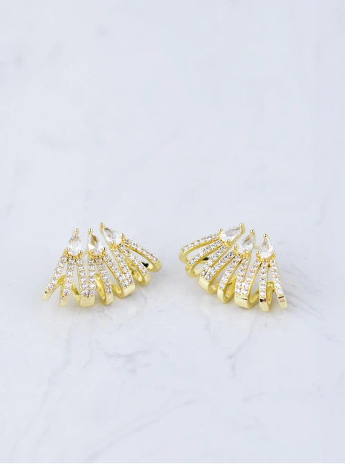 Kolczyki wieczorowe kryształki, złoty B207345P00