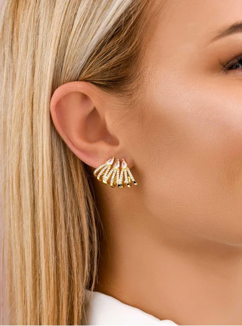 Kolczyki wieczorowe kryształki, złoty B207345P00