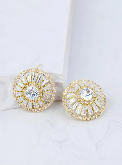 Kolczyki wieczorowe kryształki, złoty B207349P00