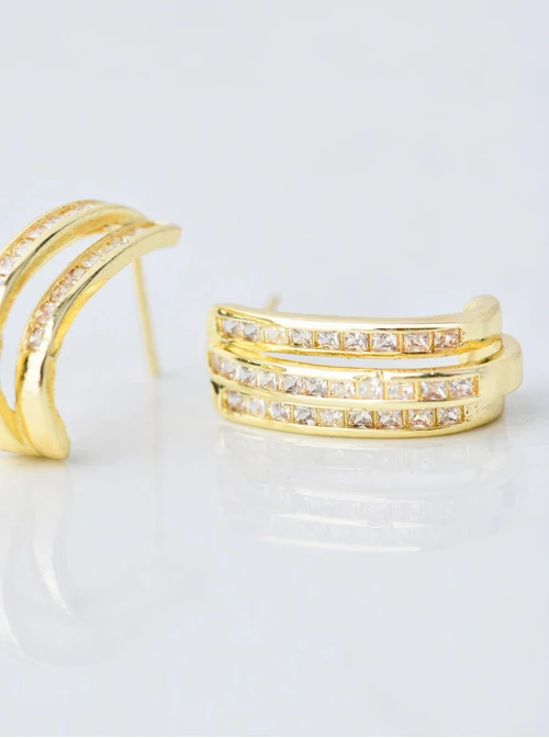 Kolczyki wieczorowe kryształki, złoty B207351P00